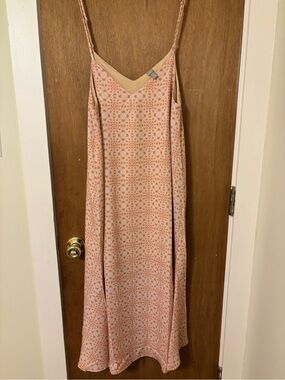 summer & rose Coral Printed Midi Slip Dress